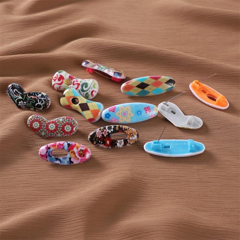 Product Introduction of 3pcs/Set Fashion Printed Bandana Needle Heart Oval Pin Scarf Fixed Buckle Anti Shedding Safety Pin Gift for Girlfriend Love Bow Safety Hijab Pins Accessories 14