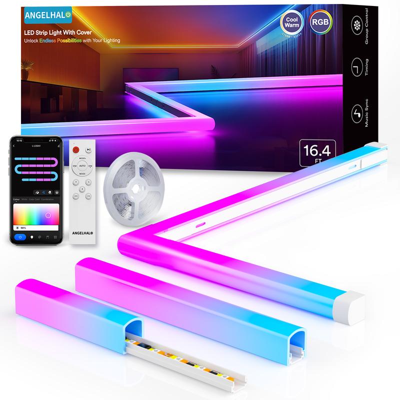 Smart LED Strip Lights, RGBCW LED Strip Lights Work with Alexa, Smart ...