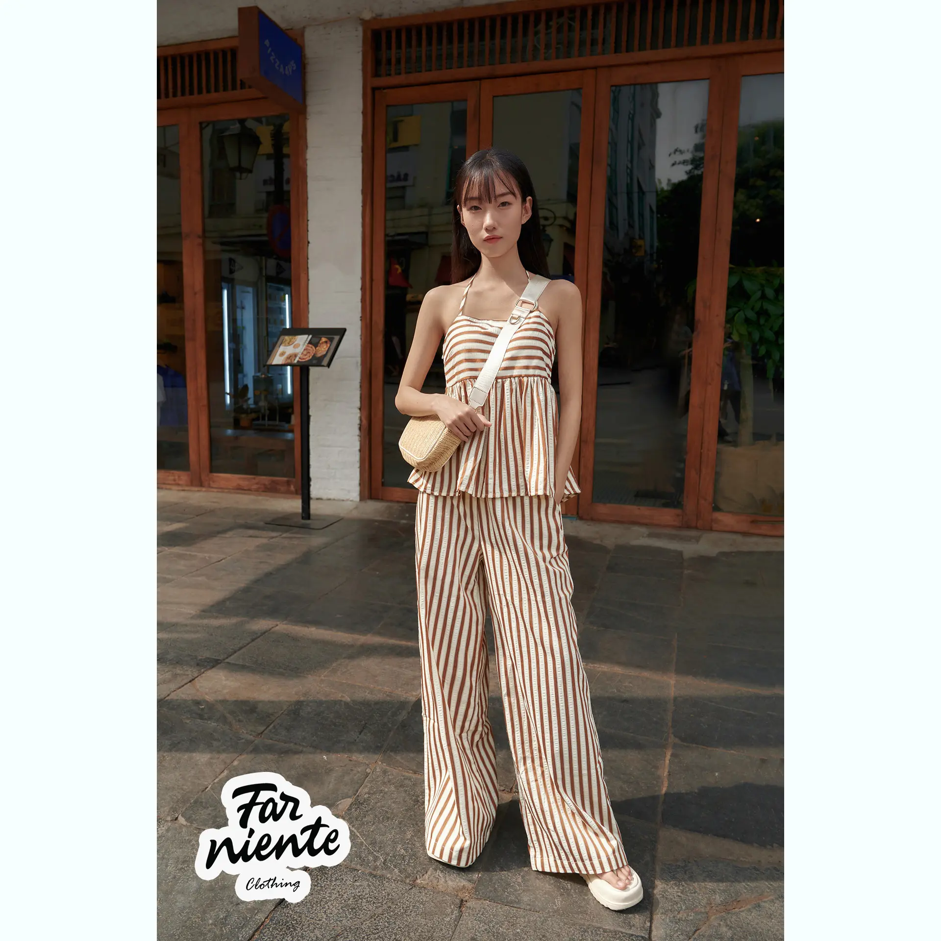 [FarNiente] Set Áo 2 dây + Quần SET phong cách Năng động + Trẻ trung + Cá tính Nữ Women Top Cotton