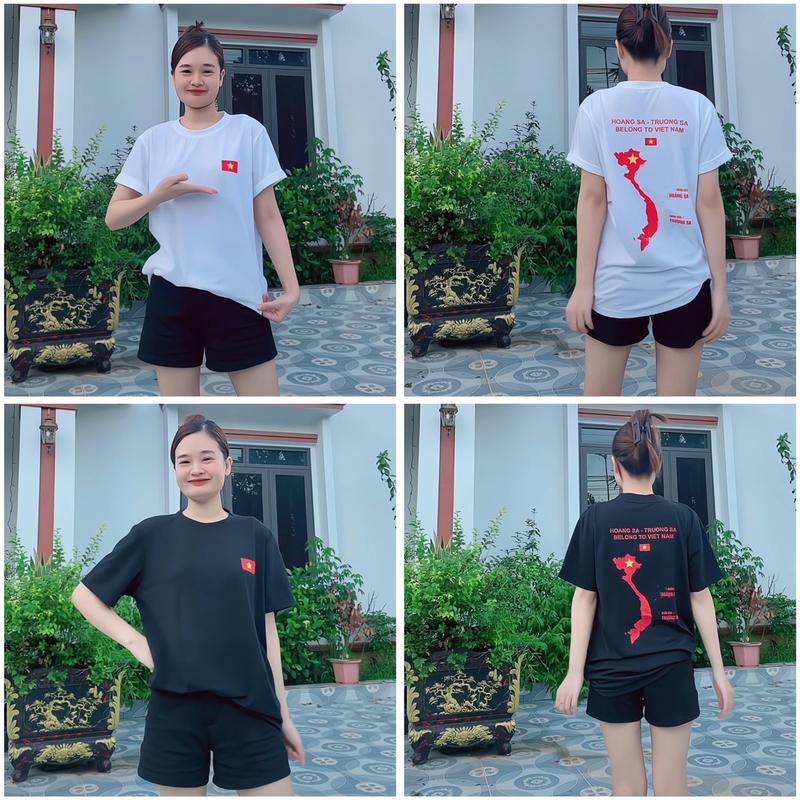 Áo cổ tròn Hoàng sa Trường Sa, bản đồ Việt Nam, áo in cờ tổ quốc, áo cộc tay có cổ  Shirt Menswear 0