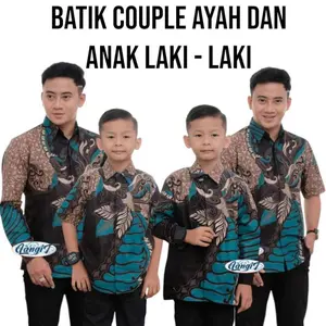 BAJU BATIK COUPLE AYAH ANAK LENGAN PENDEK, BAJU BATIK PRIA CAP TOSCA, BAJU ANAK COWOK COUPLE AYAH, BAJU BATIK KELUARGA, SERAGAM BATIK, COUPLE BATIK WARNA TOSCA sale