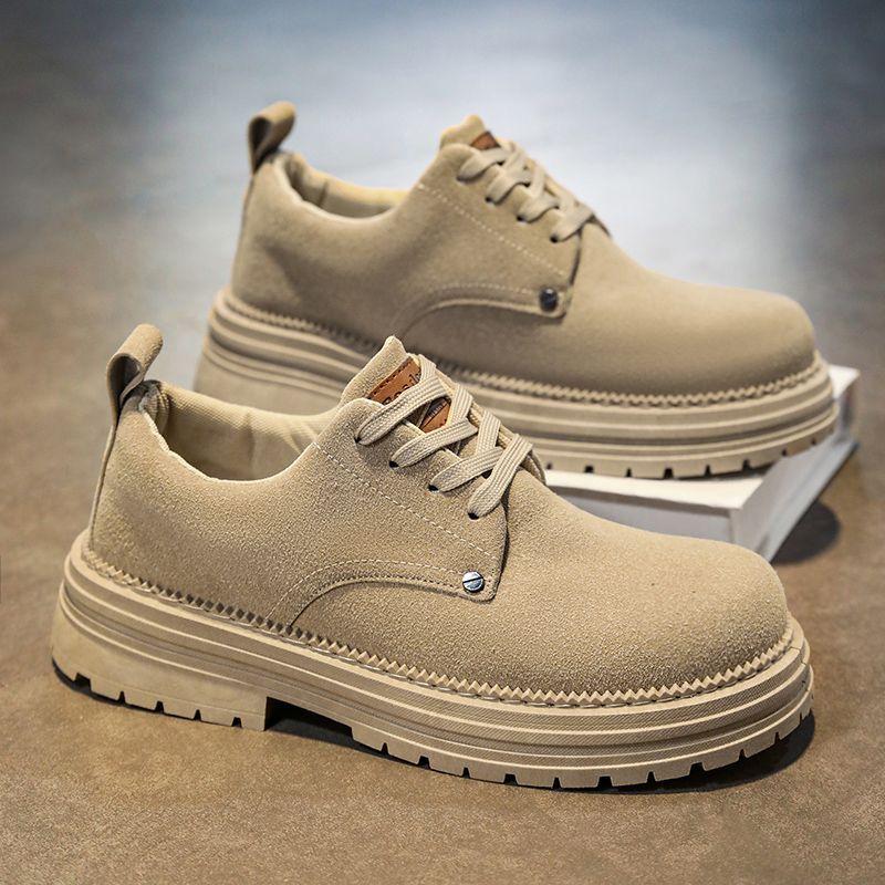 Product Introduction of Men's Shoes 2025 New Spring British Style Retro Low-top Work Boots Yellow Boots Men's Outdoor Sports Martin Boots Slipper 18