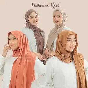 Heva - Jilbab Pashmina Kaos Spandek Rayon - Hijab Meleyot Pashmina Kaos Rayon Muslim Wanita