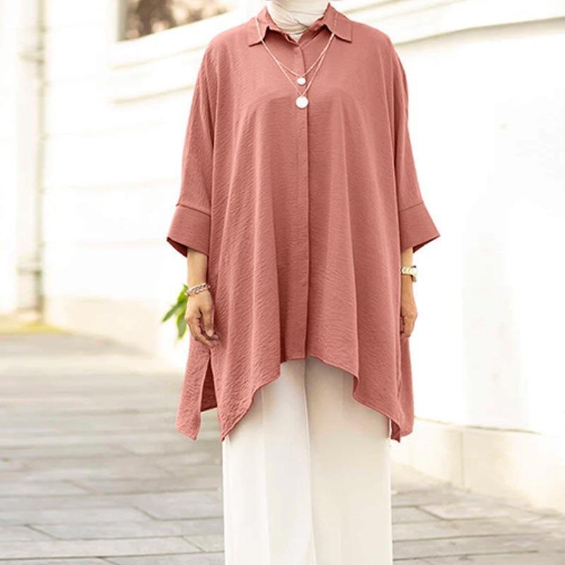 Product Introduction of Cross-Border Shirt Female Malaysian Muslim Women's Clothes Large Size Women's Clothing Fashion Casual Shirt Top Wholesale 6