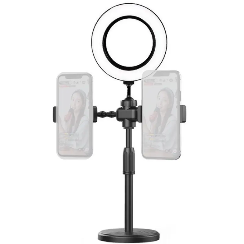 TRIPOD 2 HP RINGLIGHT LAMPU 16 CM 2 HOLDER STAND LAMP HOLDER MEJA 3 IN 1 Y216 YOUTUBER LIVE STREAMING MUA RING LIGHT FOTO MAKE UP ALPHA ACC