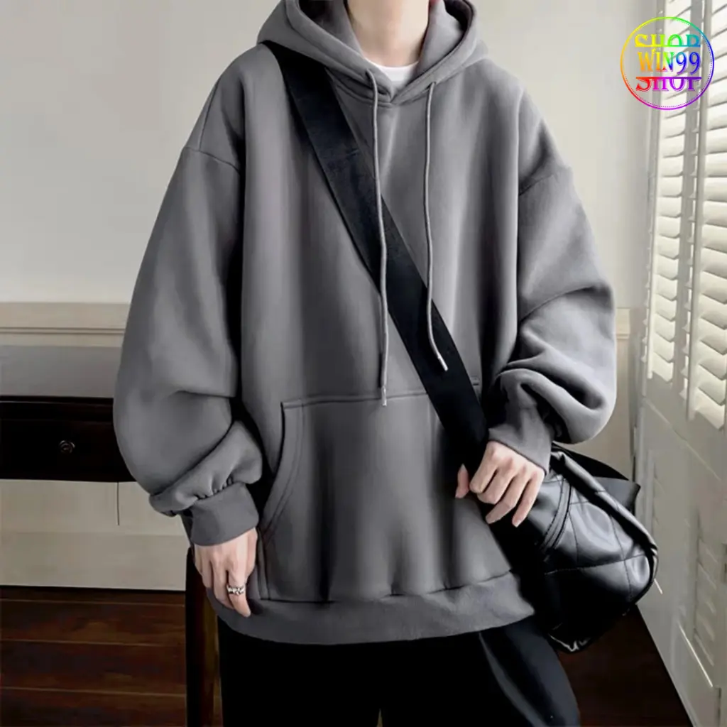 Áo Nỉ Trơn Unisex Hoodie Nữ Nam Trơn Form Rộng CÓ MŨ Chất Nỉ Bông Loại Xịn Bigsize - win99 Cotton Menswear