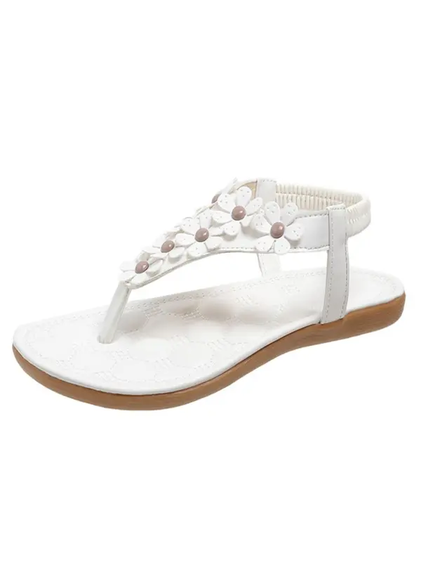 Women's Fashionable Flower Decorated Slip on Sandals, Casual Comfortable Lightweight Sandals for Summer, All-match Commuter Shoes for Work & Daily Wear 3
