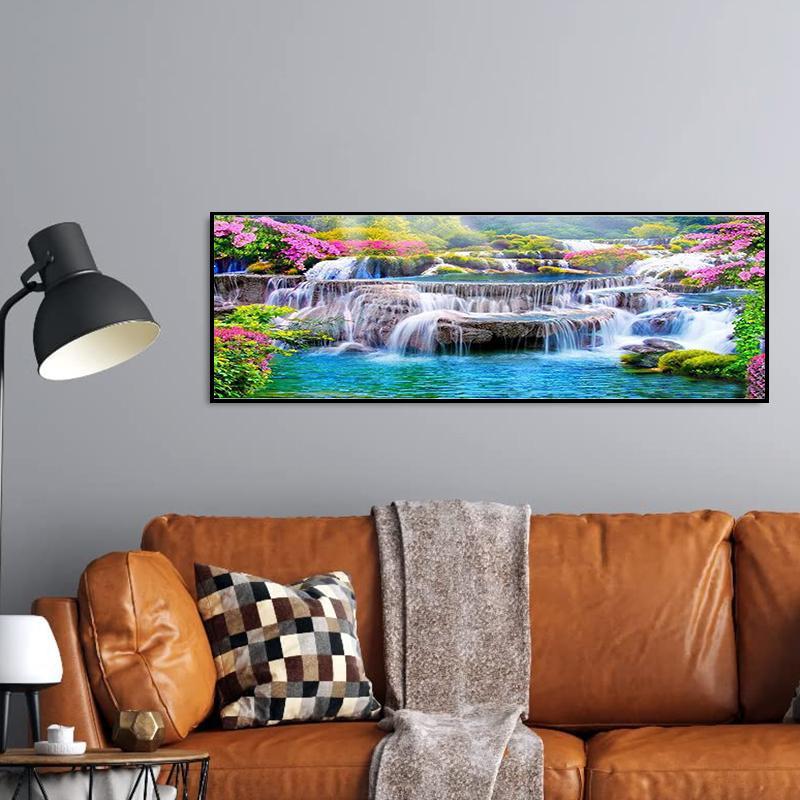 Product Introduction of Flower & Waterfall Pattern Diamond Arts Colorful Painting Kit without Frame, 5D Landscape Scenery DIY Diamond Art Picture for Beginner, Decorative Home Decor 13