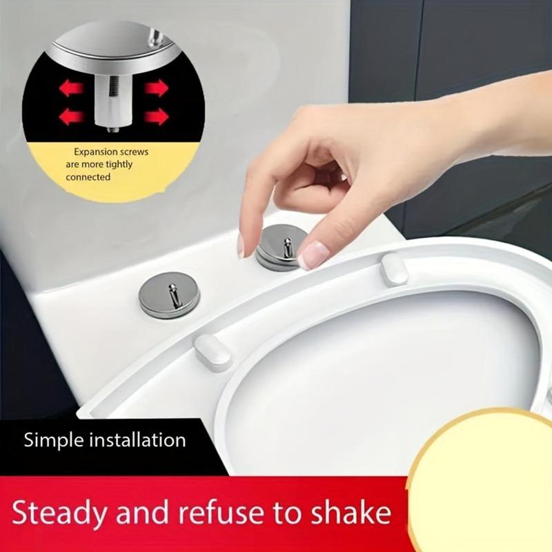 Product Introduction of Universal Toilet Seat Hinge Kit, Easy Release Expandable Screws, Durable Top Mount Plastic Stabilizers, No Electricity Needed, Secure Installation 8