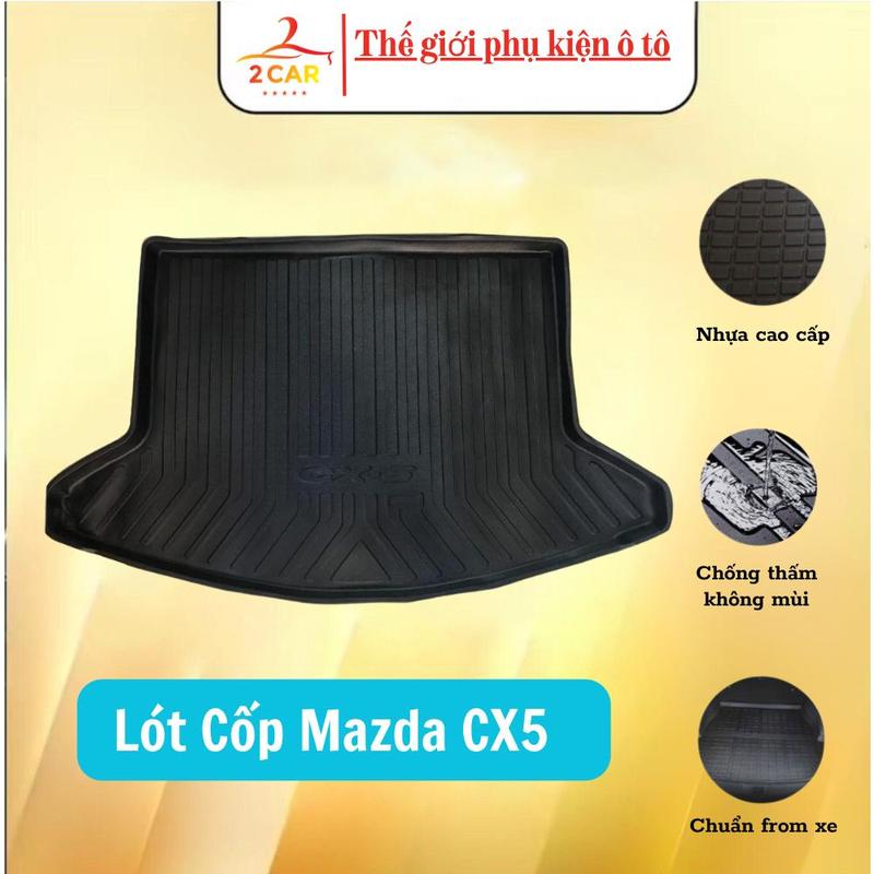 Lót cốp dành cho xe Mazda Cx5 CX5 2018- 2019 - 2020- 2021- 2022-2023-2024-2025 nhựa dẻo không thấm nước không mùi