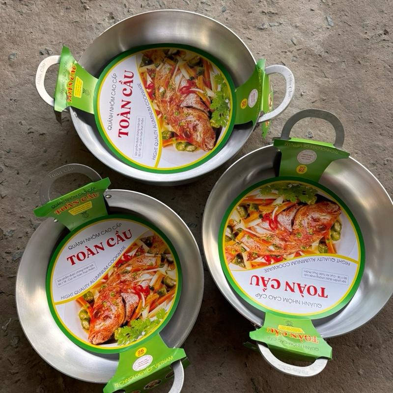 (Mẫu mới)Bộ ba chảo nhôm đáy bằng toàn cầu dầy dặn 26cm .28cm .30cm