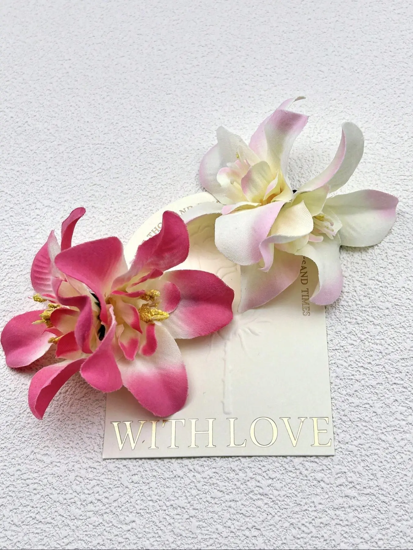Boho Style Orchid Design Hair Clips, Colorblock Flower Decor Hair Clips, Fashion Hair Accessories for Women & Girls