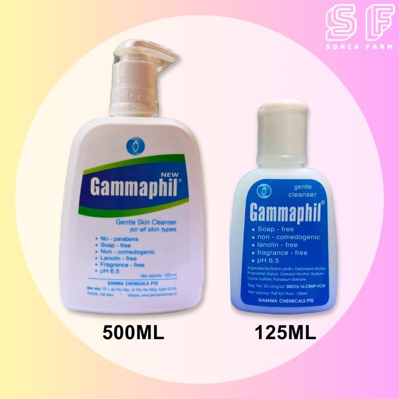 Gammaphil Sữa Rửa Mặt Cho Da Nhạy Cảm, Da Mụn 125ml, 500ml