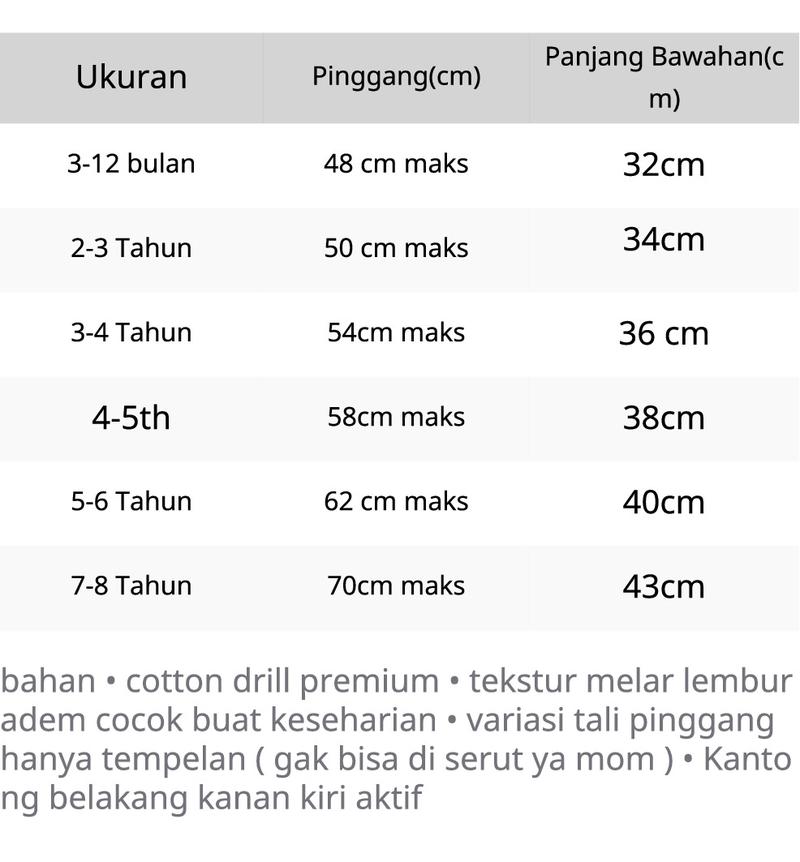 Product Introduction of Celana Anak Celana Pendek Chino anak laki-laki  katun usia 3bln-8tahun | Yan_shop.id 0