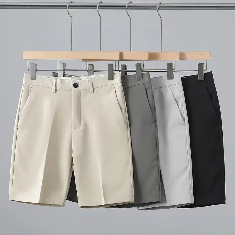 Men's Casual Loose Fit Straight Shorts - Trendy Korean Style Summer Breathable Office Short Pants for Outdoor Streetwear Fashion