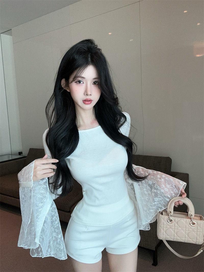 Product Introduction of Áo Tay Chuông Ren, Thiết Kế Dài Tay, Ấm Áp Và Thoải Mái, Cổ Tích Và Tinh Tế, Thích Hợp Cho Mùa Xuân, Hàng Mới Về, Cô Gái Nóng Bỏng, Áo Lớp Nền Thanh Lịch, Swan Pull Dream, Thiết Kế Tuyệt Đẹp 6