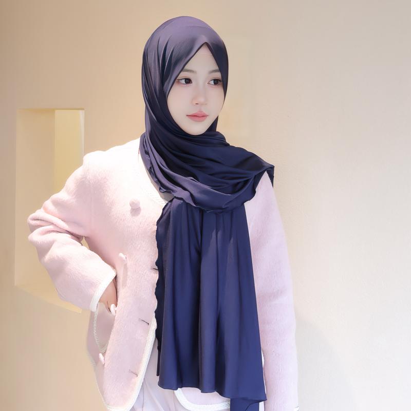 Product Introduction of Solid Color Milk Silk with Wooden Ear Scarf Monochrome Cotton Scarf Headcloth Shawl Scarf Elastic Knitted Scarf for Women selendang  bahu sulam  shawl sahara  shawl selendang 22