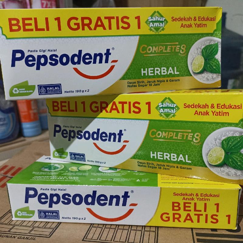 Pepsodent Herbal Isi 2pcs  (190g X 2Pcs) Gusi Hijau 2