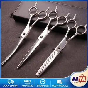 Gunting Grooming Bulu Pet Hewan Peliharaan Kucing Anjing Curved Straight Luru Sthinning Dog Scissors