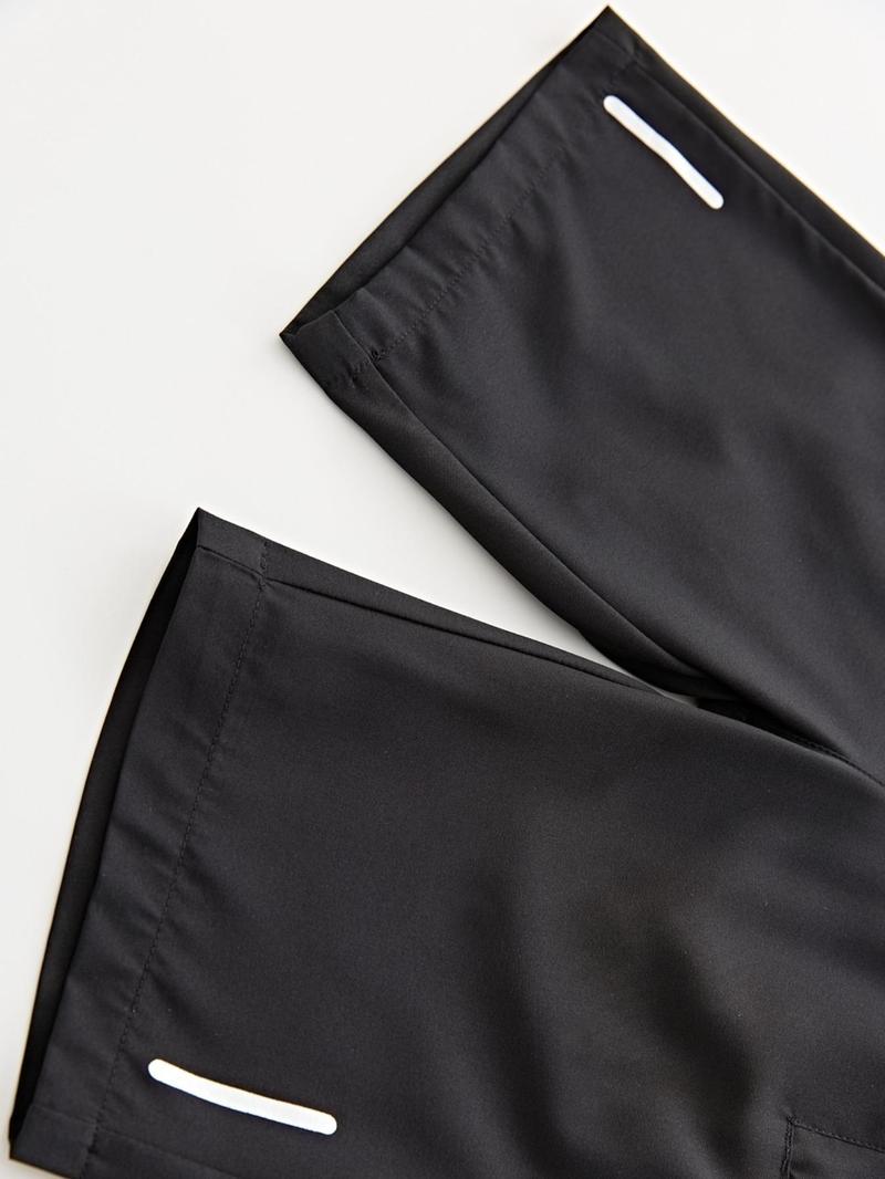Product Introduction of Men's Solid Color Drawstring Waist Shorts, Casual Loose Pocket Track Shorts for Summer, Men's Bottoms for Daily Wear 8