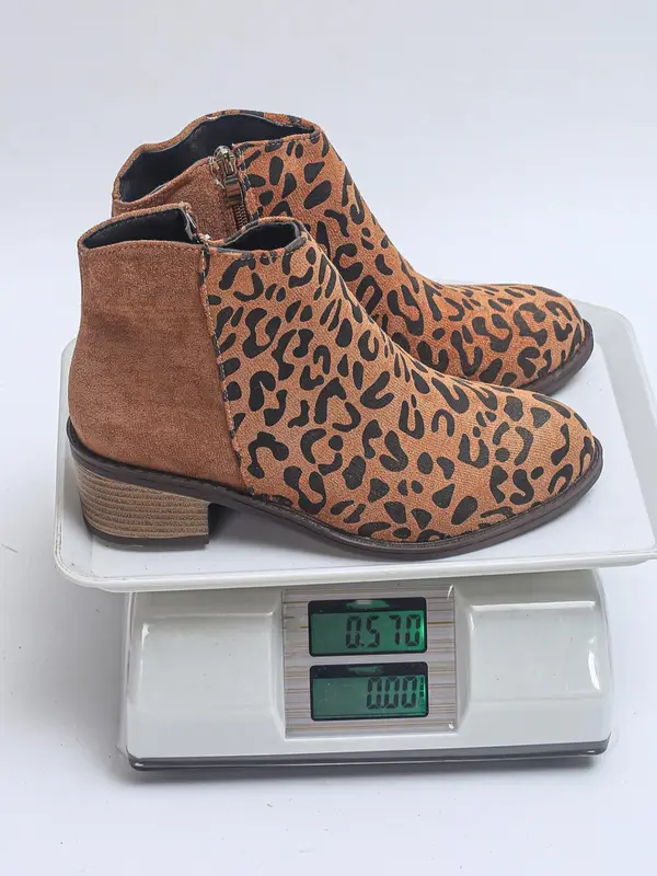 Fashion Leopard Print Zipper Back Boots, Casual Pointed Toe Boots for Daily Wear, Female All-match Shoes for Fall & Winter 5