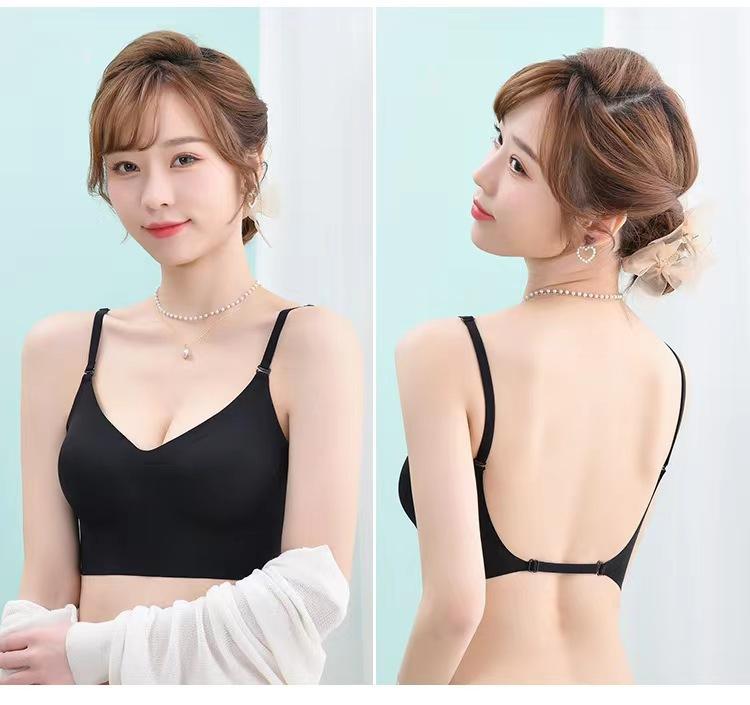 Product Introduction of Summer French Seamless Bare Back Underwear Women's Thin U-Shaped Beauty Back Halter Invisible Multiple Wear Comfortable Bra Fashion 21