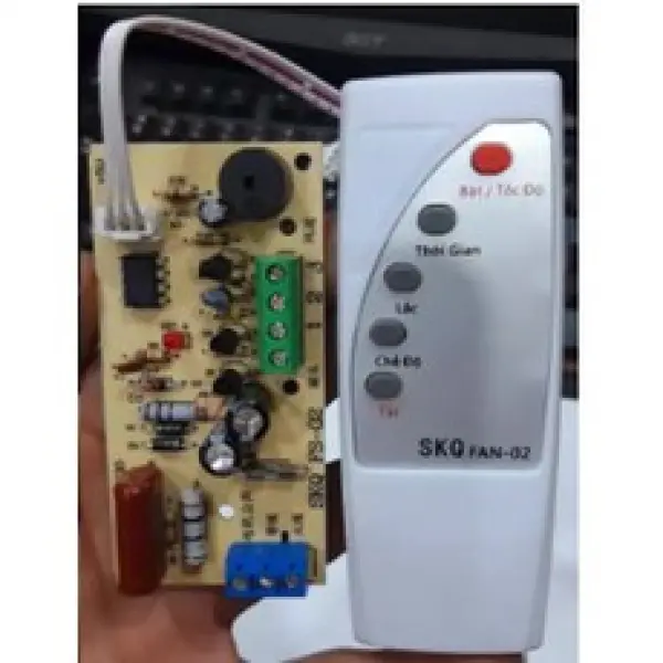 Bộ Mạch và tay Điều Khiển Quạt Từ Xa cho quạt thông dụng với 2 phiên bản sử dụng tiếng Việt và tiếng Anh