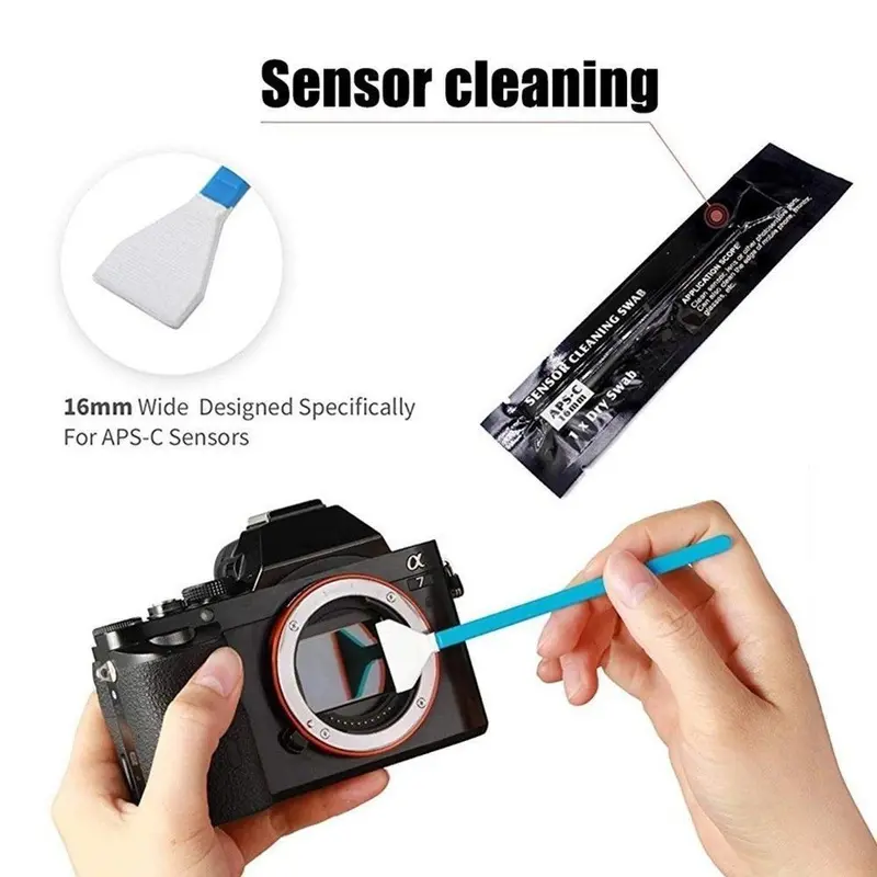 5Pcs Camera Sensor Cleaning Swab Digital Camera Sensor Lens Dust-Free Cleaning Brush 16mm Width Swab Pembersih Wet+Dry 2