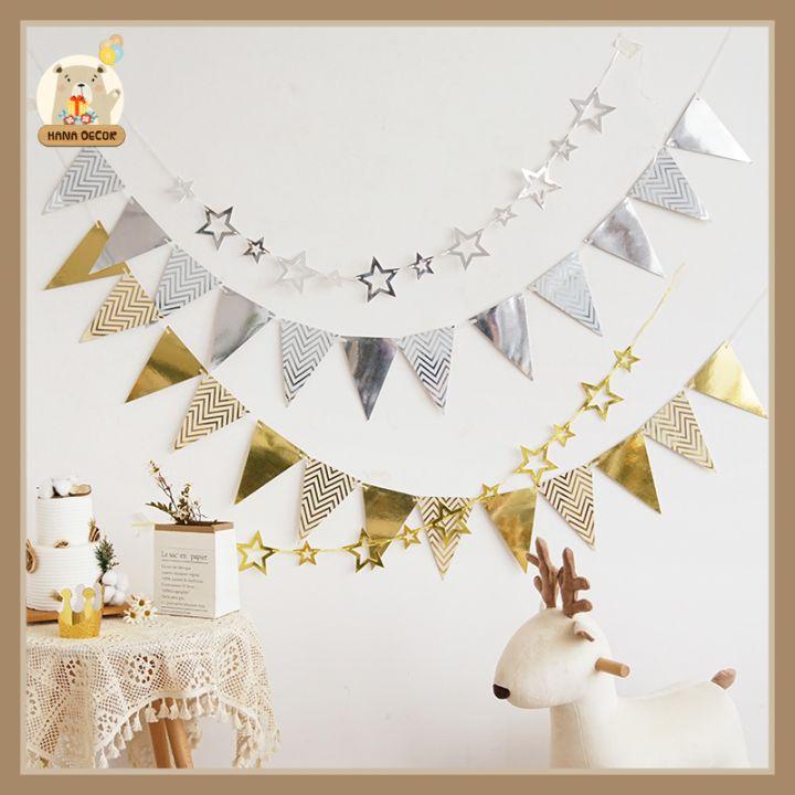  Dây  cờ tam giác trang trí sinh nhật sự kiện decor chụp ảnh Hanadecor 