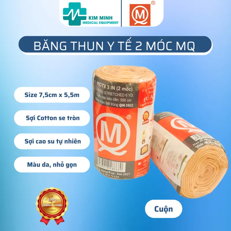Băng thun y tế co giãn 1 móc, 2 móc, 3 móc, 4 móc hãng MQ 1