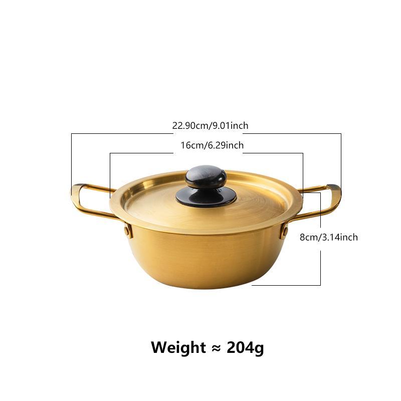 Vintage Style Stockpot with Lid, 1 Count Stainless Steel Cooking Pot with Handle, Kitchen Cookware for Home Use, Household Kitchen Products 1