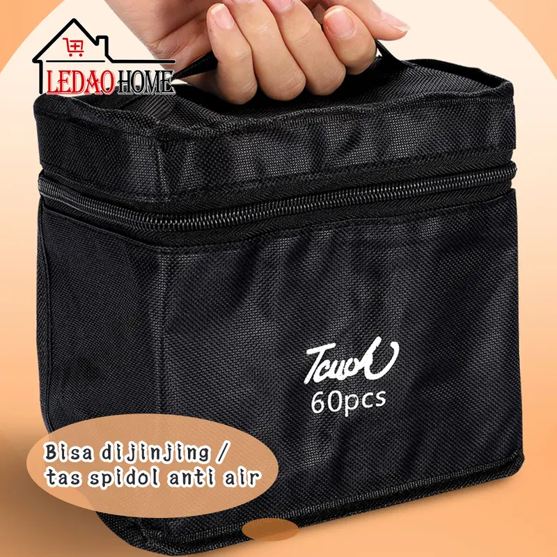 LEDAOHOME 2 in 1 Spidol dan Stabilo Touch Isi 24/36/48/60/80 Warna Dual Side Fine Art Brush Pen Sketsa 6