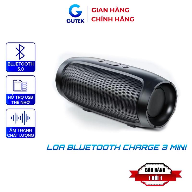 Loa bluetooth không dây Gutek Charge 3 mini nhỏ gọn nghe nhạc âm thanh chất lượng cắm usb thẻ nhớ
