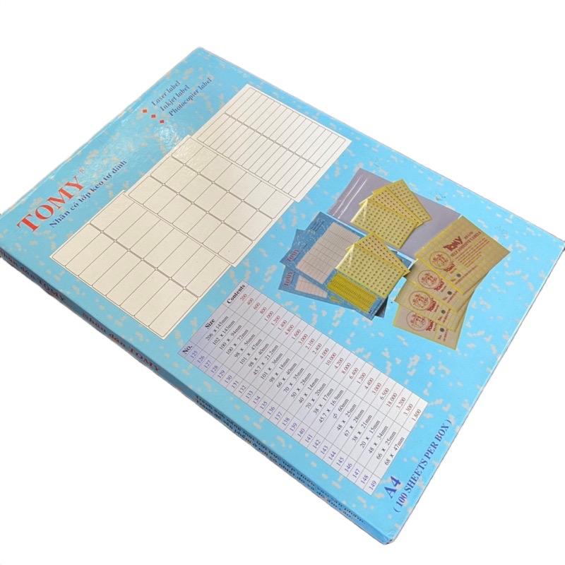 Giấy Decal  A4 in mã vạch Nhãn dán có keo tự dính Tomy 125 126 127 128 129 130 131 132 133 134 135 136 137 138 139 140