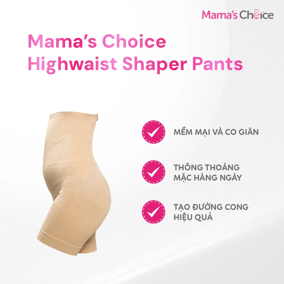 Quần short lửng Mama’s Choice Highwaist Shaper định hình eo, quần lót gen nịt bụng