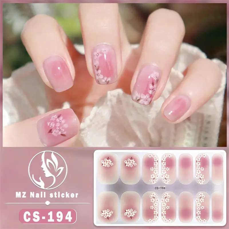 Miếng Dán Móng Tay Keo Không Nướng Chống Thấm Nước CS, Phong Cách Nhật Bản Và Hàn Quốc, Giấy Dán Móng Tay Mùa Xuân Và Mùa Hè Đầy Đủ, [Thanh Toán Khi Nhận Hàng] 5