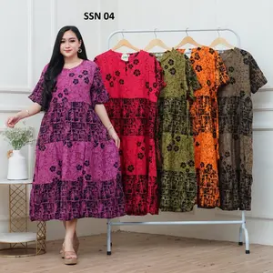 Daster Susun Busui Resleting Jumbo Kain Rayon Wanita Kekinian