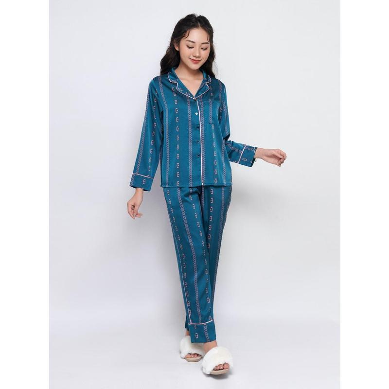 WINNY - Bộ mặc nhà nữ WINNY Pijama Dài Tay Chất Lụa Satin Mềm Mại 1MNSA22560D