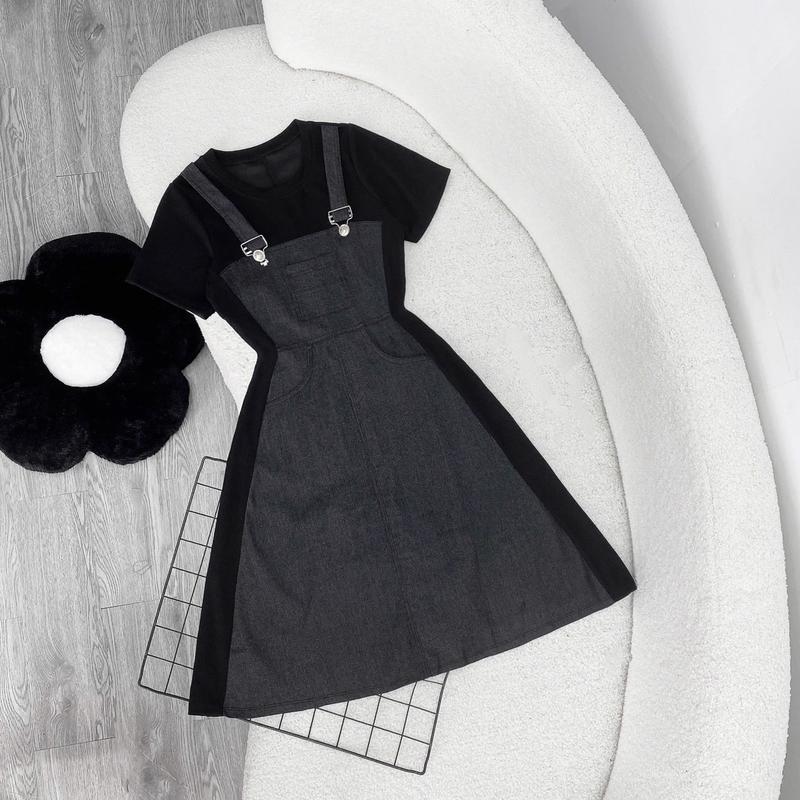 Đầm Thiết Kế Bigsize, Vải Jean Giấy Phối Thun Ruby Cao Cấp Thanh Lịch Cho Nữ Chuppy (50-95Kg)- G676 G677