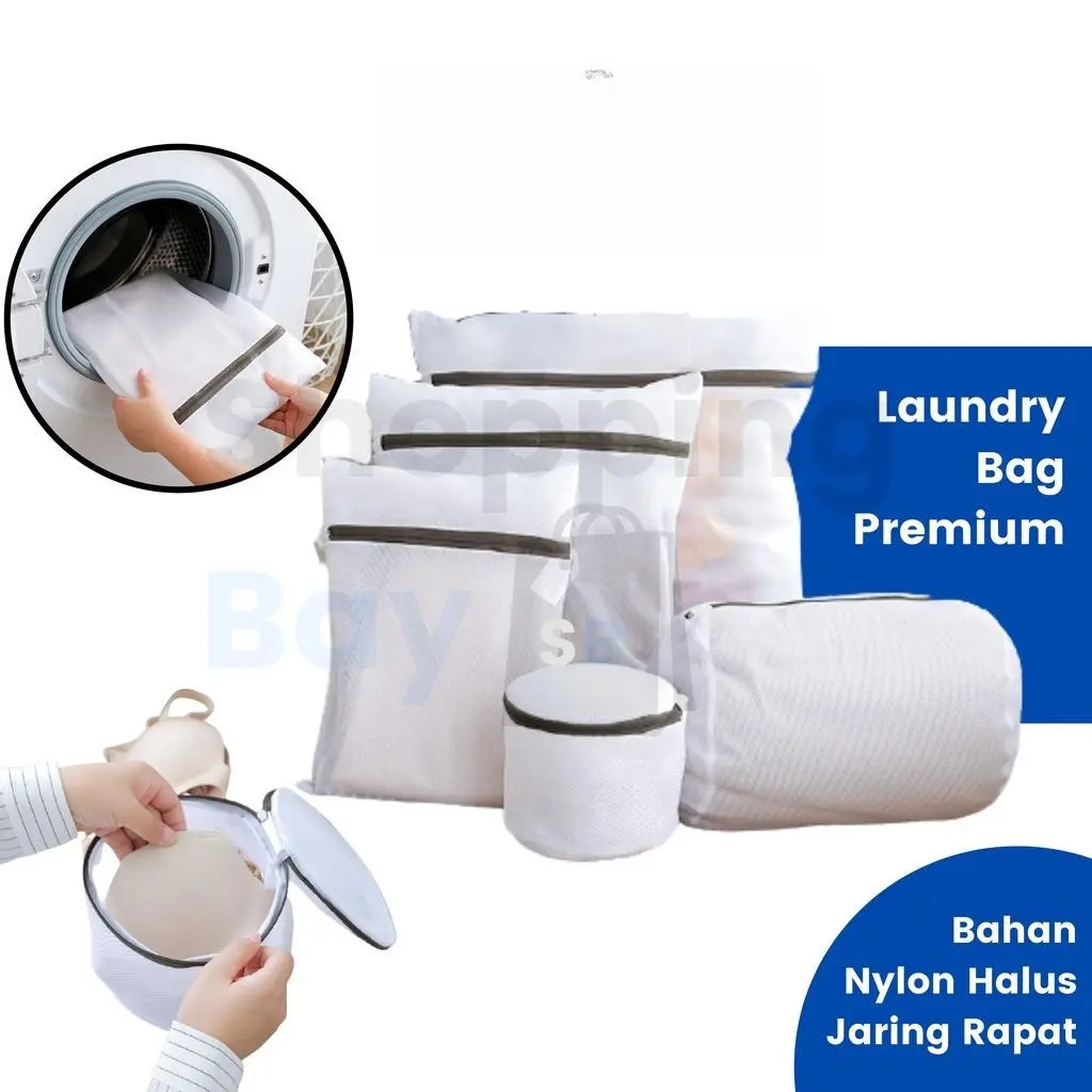 5pcs Jaring Laundry Bag Jaring Baju Kotor Kantong Jaring Bra Laundry Bag Washing Bag Jaring/EMMA Laundry Bag Kantong Jaring Baju Kotor Tas Pakaian Celana Mesin Cuci Bra Putih
