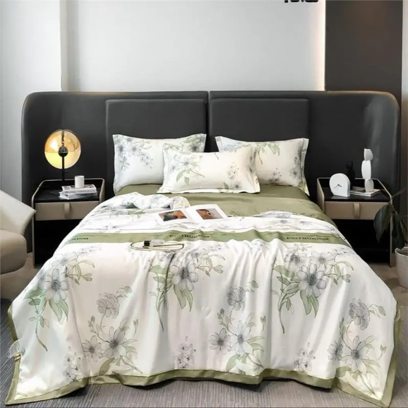 {Xiaoqian Home Furnishings} [HCM] Chăn Hè Lụa Thái Trần Bông Mát Lạnh nhập khẩu, Mền Hè chất liệu Lụa Mềm Mịn mẫu mới 2023. Kích Thước Chuẩn 2m2*2m3 1