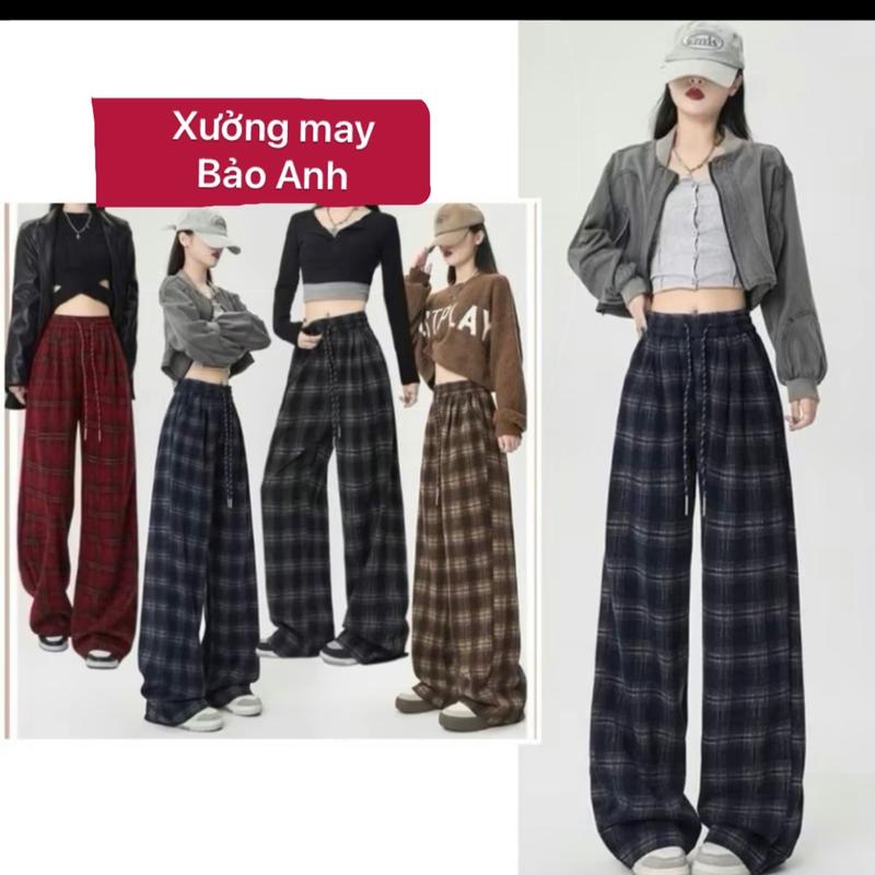 [HÀNG ĐẸP] Quần Xuông Nữ Dạ Kẻ Caro Dạ UMi Có Giãn - Hàng Chất Lượng Cao - Pants, Women