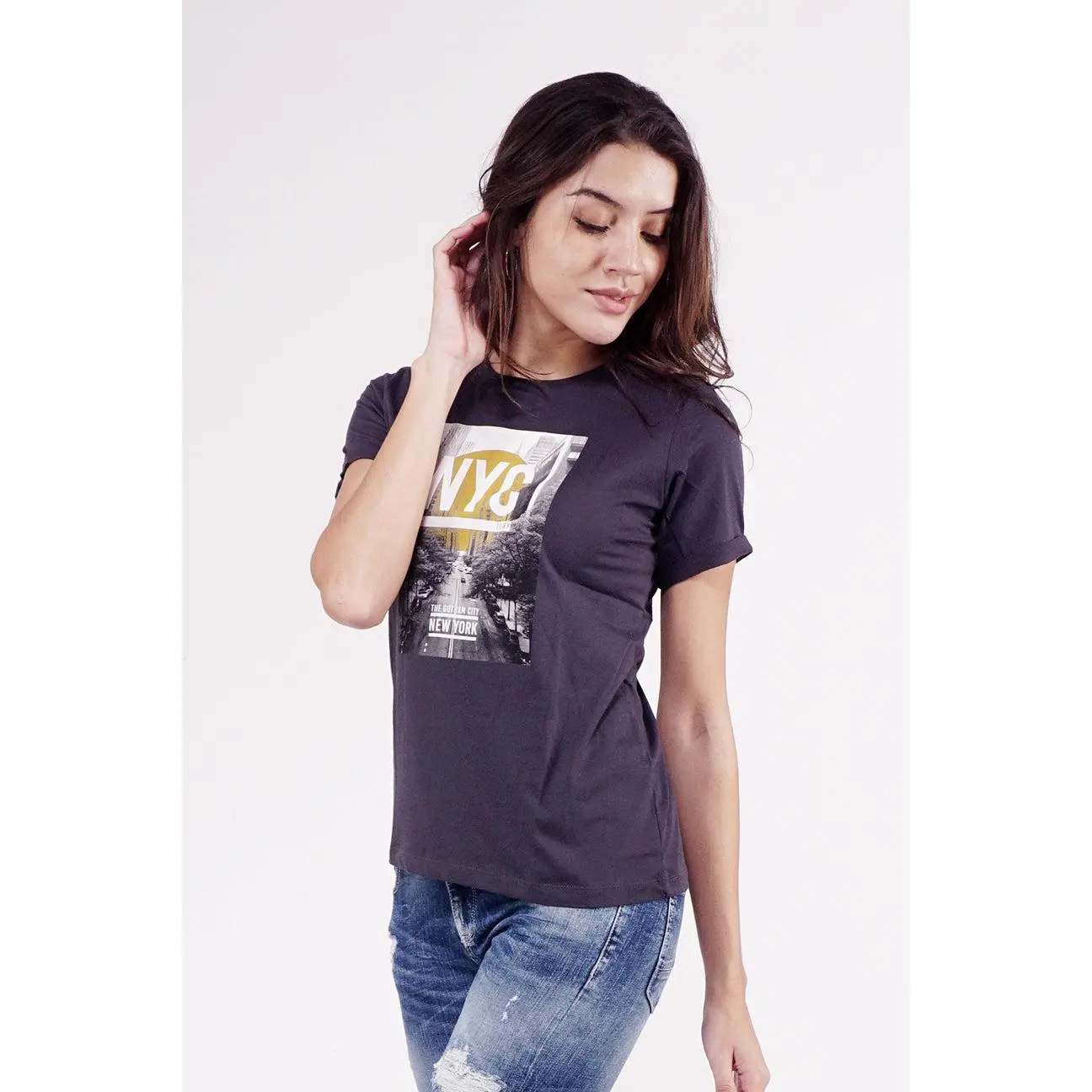 10PM Kaos Wanita Nyc Grey 12080P4GY