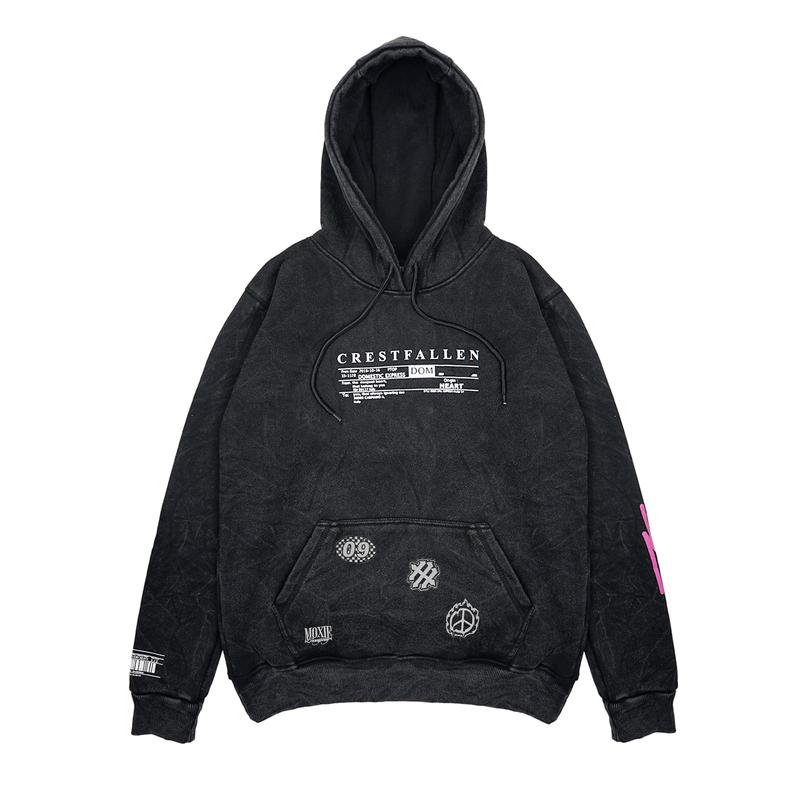 Moxie Sweatshirt Unisex Washed Emblem Crestfallent Washed Hoodie