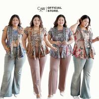 Gambar C2W Clothtowear XXL Batik Kutu Baru Atasan Wanita All Size Satin Women's Clothes BIG SIZE 688-SKR - Brown, XXL dari C2W Clothtowear Kota Administrasi Jakarta Pusat 1 Tokopedia