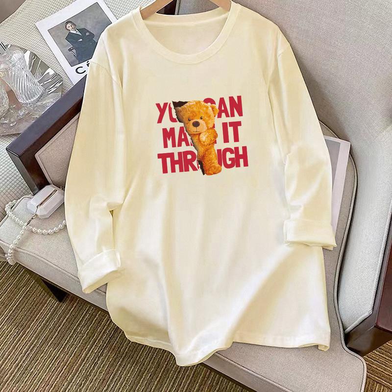 Product Introduction of Maternity Clothes Nursing Clothes Autumn and Winter Long Sleeve Mid-Length Korean Style Loose plus Size Bottoming Shirt Nursing Clothing Outerwear T-shirt Women 10