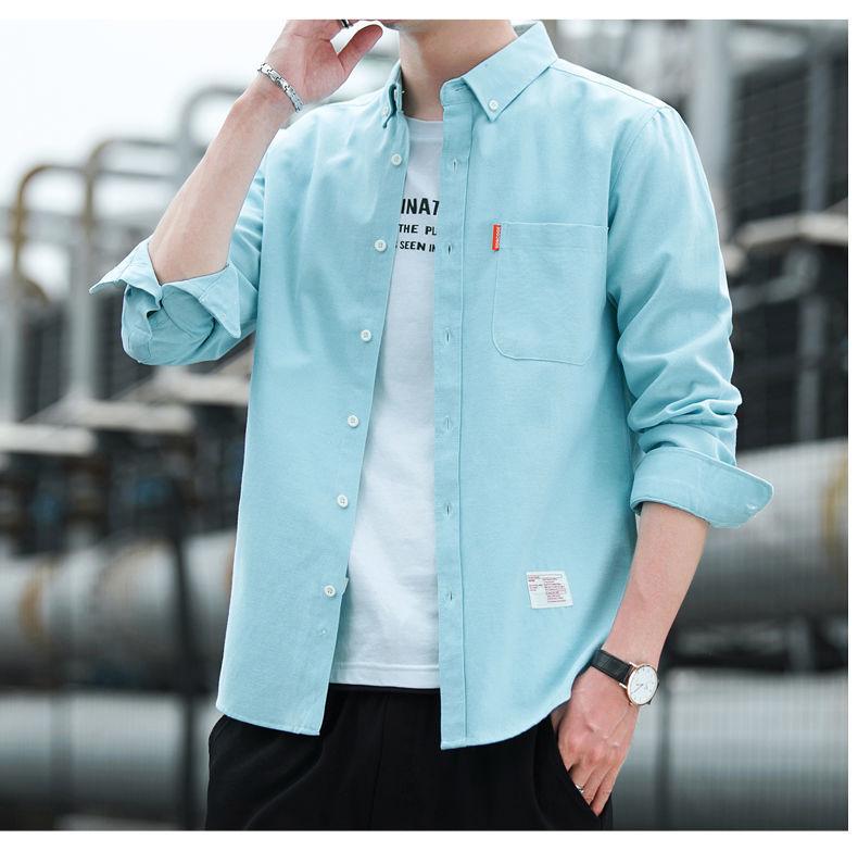 Product Introduction of Áo Sơ Mi Nam Dài Tay Mỏng, Phong Cách Hàn Quốc, Thời Trang, Màu Trơn Quần Áo Thường Ngày Thích Hợp Cho Mùa Xuân Và Mùa Thu, Áo Sơ Mi Đẹp Trai Trẻ Trung, Hàng Mới Về Năm 2024 20