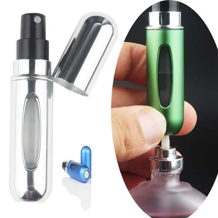 Hitam Botol Parfum 5ml Travel Size Refillable Atomizer Spray AB-05 1