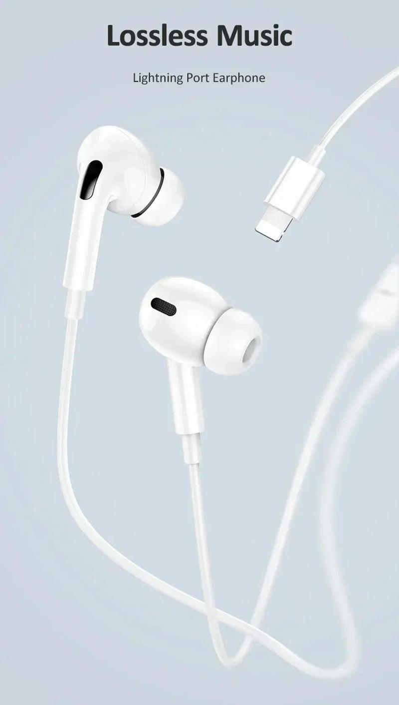 Product Introduction of Original Earphones For Apple iPhone 14 Pro Max Lightning Headphones 13 12 11 Mini X XS XR SE 6 7 8 Plus Wired In-Ear Call Earbud Audio Electronic 0