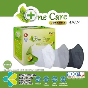 Masker Duckbill Earloop One Care Masker Earloop 4 Ply Isi 50 Pcs